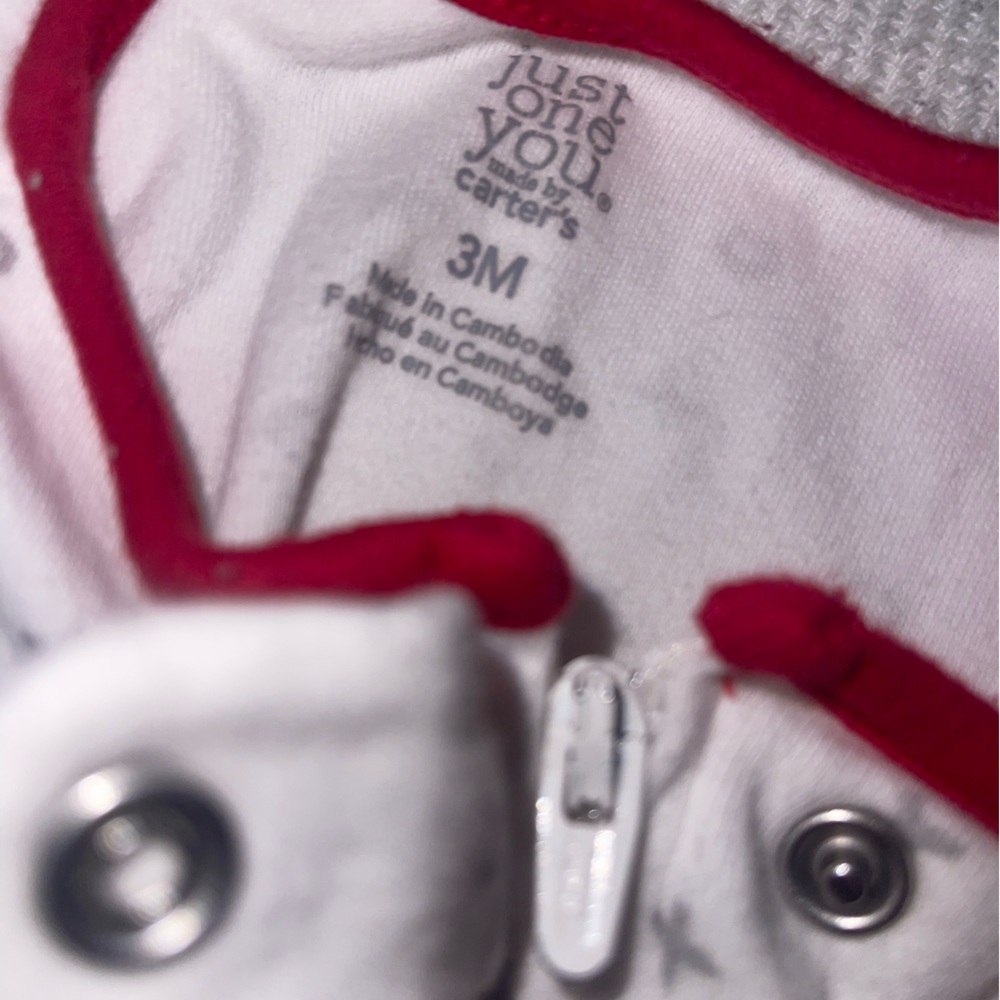 Carter's White and Red Valentine's Footie - Picture 3 of 3